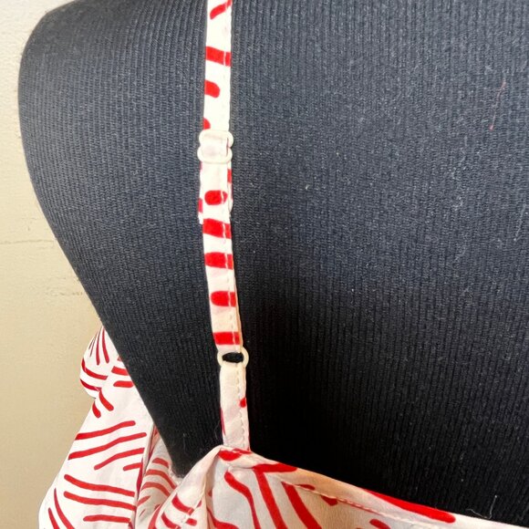 Collective Concepts Cold Shoulder Flowy Print White Red Size S Strappy Bohomian - Picture 10 of 12